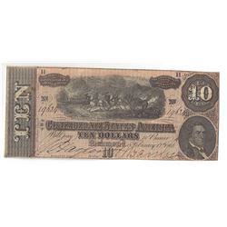 1864 $10 Confederate States of America Bank Note