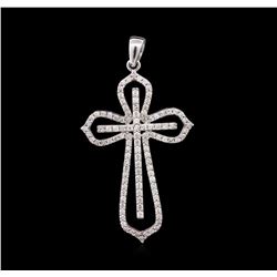 1.00 ctw Diamond Cross Pendant - 14KT White Gold