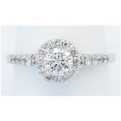 0.82 ctw  Diamond Ring - 14KT White Gold