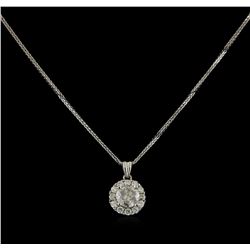 14KT White Gold 0.96 ctw Diamond Pendant With Chain