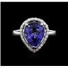 Image 2 : 14KT White Gold 3.76 ctw Tanzanite and Diamond Ring