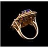 Image 3 : 1.08 ctw Rubellite, Tanzanite and Diamond Ring - 14KT Rose Gold