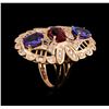 Image 4 : 1.08 ctw Rubellite, Tanzanite and Diamond Ring - 14KT Rose Gold