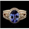 Image 1 : 14KT Rose Gold 3.16 ctw Tanzanite and Diamond Ring