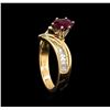 Image 4 : 0.97 ctw Ruby and Diamond Ring - 14KT Rose Gold