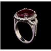 Image 4 : GIA Cert 8.62 ctw Ruby and Diamond Ring - 14KT White Gold