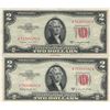 Image 1 : 1953 $2 AU Uncirculated Certificate Currency Lot of 2