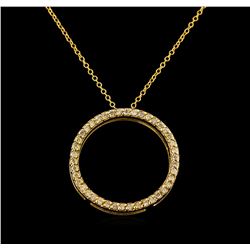 0.43 ctw Diamond Pendant With Chain - 14KT Yellow Gold