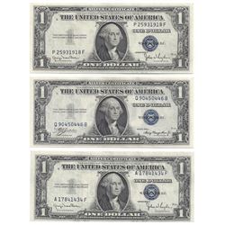 1935 Choice Uncirculated $1 Silver Certificate Currency Lot of 3