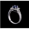 Image 4 : 1.31 ctw Sapphire and Diamond Ring - 18KT White Gold