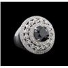 Image 1 : 6.81 ctw Black Diamond Ring - 14KT White Gold
