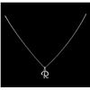 Image 2 : 0.15 ctw Diamond Letter R Pendant With Chain - 14KT White Gold