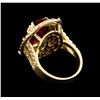 Image 3 : GIA Cert 6.38 ctw Ruby and Diamond Ring - 14KT Yellow Gold