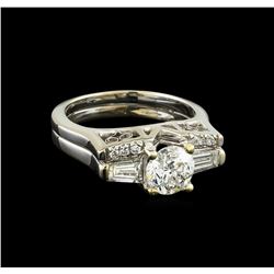 1.39 ctw Diamond Wedding Ring Set - 14KT White Gold