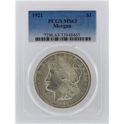 1921 PCGS MS63 Morgan Silver Dollar