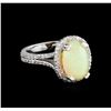 2.43 ctw Opal and Diamond Ring - 14KT White Gold