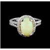 Image 2 : 2.43 ctw Opal and Diamond Ring - 14KT White Gold