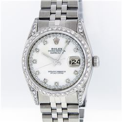 Rolex Stainless Steel MOP VVS Diamond DateJust Men's Watch