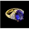 9.52 ctw Tanzanite and Diamond Ring - 18KT Yellow Gold