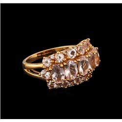 3.40 ctw Morganite and Diamond Ring - 18KT Rose Gold