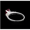 Image 3 : 1.23 ctw Ruby and Diamond Ring - 14KT White Gold