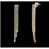 Image 2 : 14KT Tri-Color Gold 0.75 ctw Diamond Earrings