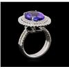 Image 3 : 14KT White Gold 8.01 ctw Tanzanite and Diamond Ring