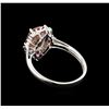 Image 3 : 2.02 ctw Morganite, Ruby and Diamond Ring - 14KT White Gold