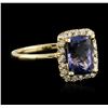 Image 1 : 14KT Yellow Gold 2.11 ctw Tanzanite and Diamond Ring