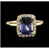 Image 2 : 14KT Yellow Gold 2.11 ctw Tanzanite and Diamond Ring