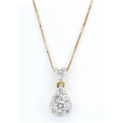 0.38 ctw Diamond Pendant - 14KT Yellow Gold