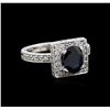 Image 1 : 1.68 ctw Sapphire and Diamond Ring - 14KT White Gold