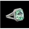 GIA Cert 10.20 ctw Emerald and Diamond Ring - 14KT White Gold