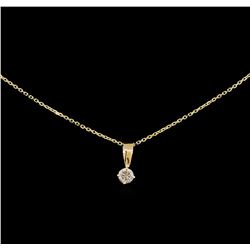 0.10 ctw Diamond Pendant With Chain - 14KT Yellow Gold