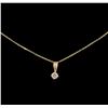 Image 1 : 0.10 ctw Diamond Pendant With Chain - 14KT Yellow Gold