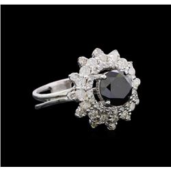 2.61 ctw Black Diamond Ring - 14KT White Gold