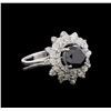 2.61 ctw Black Diamond Ring - 14KT White Gold