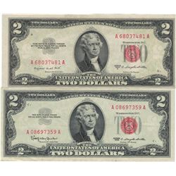 1953 $2 AU Uncirculated Certificate Currency Lot of 2