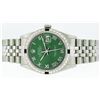 Image 2 : Rolex Stainless Steel Green Roman Diamond and Emerald DateJust Men's Watch