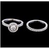 Image 2 : 1.23 ctw Diamond Wedding Ring Set - 14KT White Gold