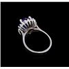 Image 3 : 3.48 ctw Tanzanite and Diamond Ring - 14KT White Gold