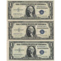 1935 Choice Uncirculated $1 Silver Certificate Currency Lot of 3