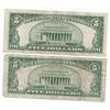 Image 2 : 1953 $5 Silver Certificate Currency Lot of 2