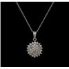 Image 1 : 0.55 ctw Diamond Pendant With Chain - 14KT White Gold
