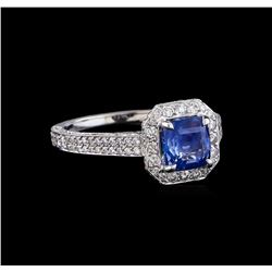 2.24 ctw Sapphire and Diamond Ring - 18KT White Gold