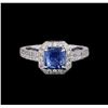 Image 2 : 2.24 ctw Sapphire and Diamond Ring - 18KT White Gold