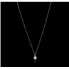 Image 2 : 14KT Yellow Gold 0.41 ctw Diamond Pendant With Chain