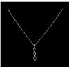 Image 2 : 0.50 ctw Black and White Diamond Necklace - 10KT White Gold