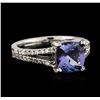 Image 1 : 14KT White Gold 2.37 ctw Tanzanite and Diamond Ring