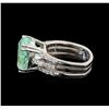 Image 3 : GIA Cert 8.55 ctw Emerald and Diamond Ring - 14KT White Gold